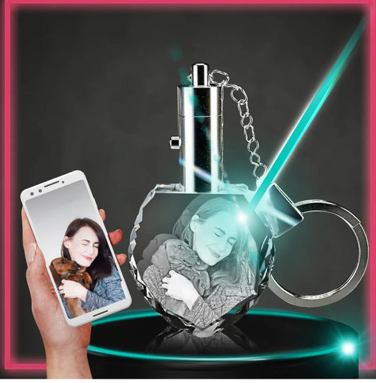 2D Crystal Heart Keychains