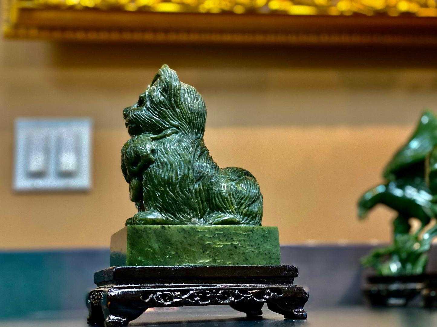 Hand-Carved Nephrite Jade Owl